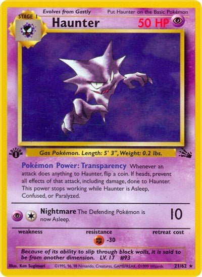 Haunter (21) (Fossil) Near Mint Unlimited - Nick Nack's Full Frontal Attack
