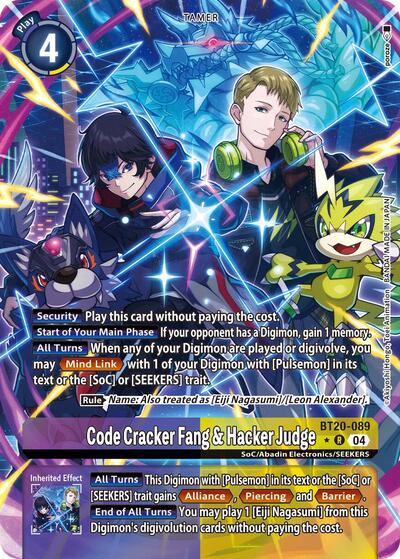 Code Cracker Fang and Hacker Judge (Alternate Art) (Release Special Booster 2.5) Near Mint Foil - Nick Nack's Full Frontal Attack