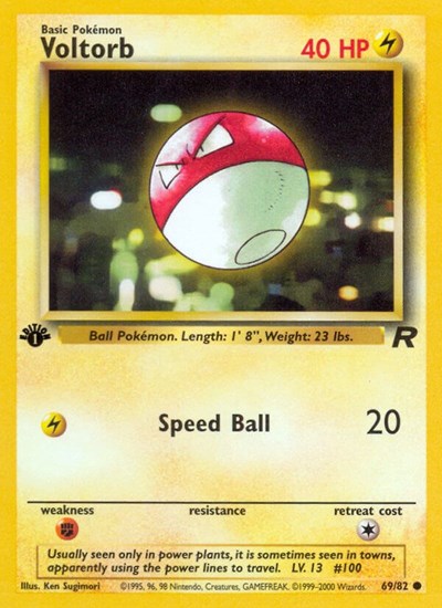 Voltorb (Team Rocket) Light Play 1st Edition