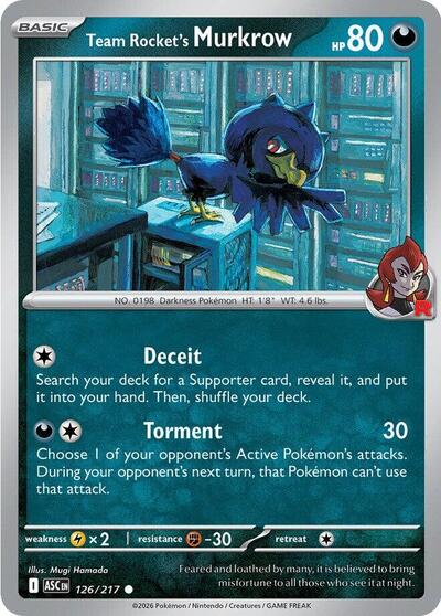 Team Rocket's Murkrow (ME: Ascended Heroes) Near Mint - Nick Nack's Full Frontal Attack