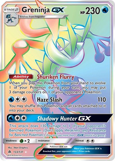 Greninja GX (Secret) (SM - Forbidden Light) Near Mint Holofoil - Nick Nack's Full Frontal Attack