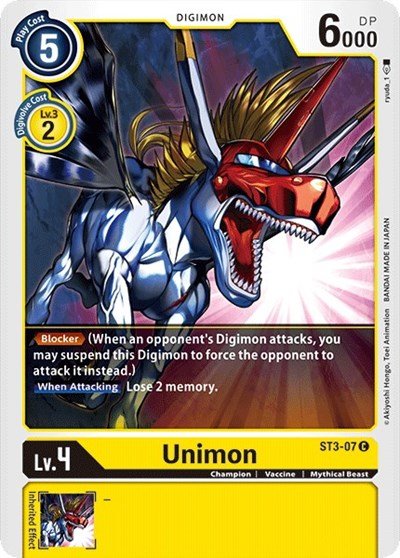 Unimon (Starter Deck 03: Heaven's Yellow) Near Mint - Nick Nack's Full Frontal Attack