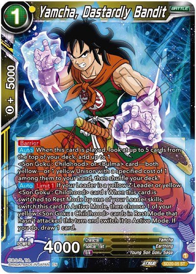 Yamcha, Dastardly Bandit (Dawn of the Z - Legends) Near Mint Foil - Nick Nack's Full Frontal Attack