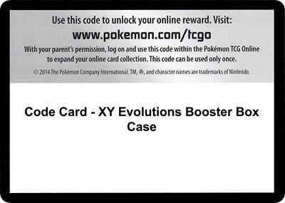 Code Card - XY Evolutions Booster Box Case (XY - Evolutions) Near Mint
