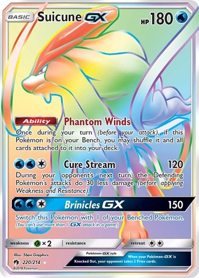 Suicune GX (Secret) (SM - Lost Thunder) Near Mint Holofoil - Nick Nack's Full Frontal Attack