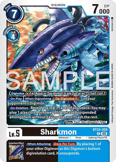 Sharkmon (Time Stranger) Near Mint Foil - Nick Nack's Full Frontal Attack