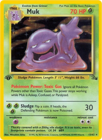 Muk (13) (Fossil) Light Play Holofoil Unlimited