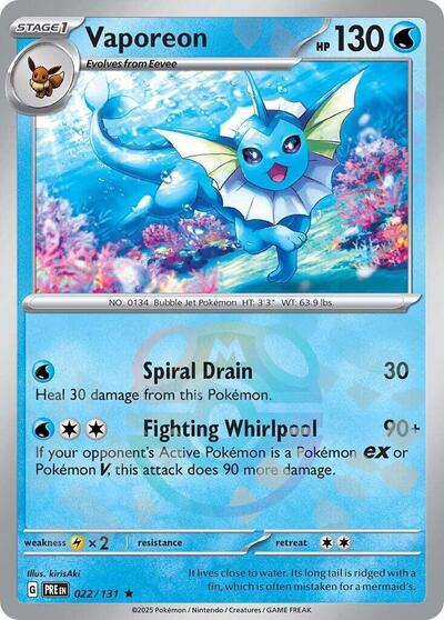 Vaporeon (Master Ball Pattern) (SV: Prismatic Evolutions) Near Mint Holofoil