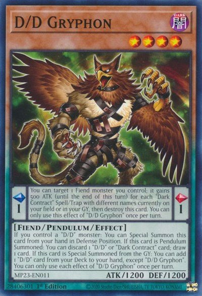 D/D Gryphon (25th Anniversary Tin: Dueling Heroes Mega Pack) Light Play 1st Edition - Nick Nack's Full Frontal Attack