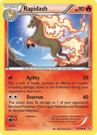 Rapidash (XY - Flashfire) Near Mint Reverse Holofoil - Nick Nack's Full Frontal Attack