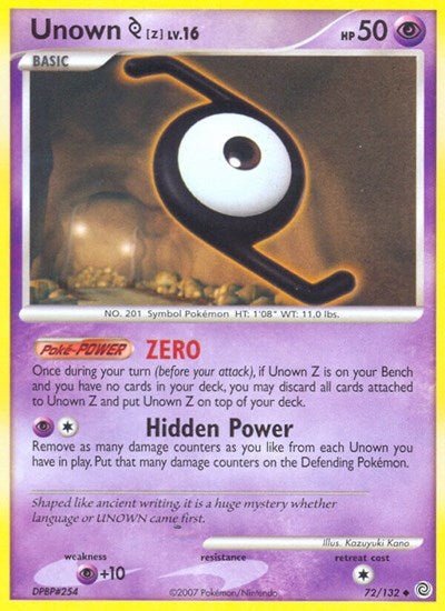Unown (Z) (Secret Wonders) Medium Play - Nick Nack's Full Frontal Attack