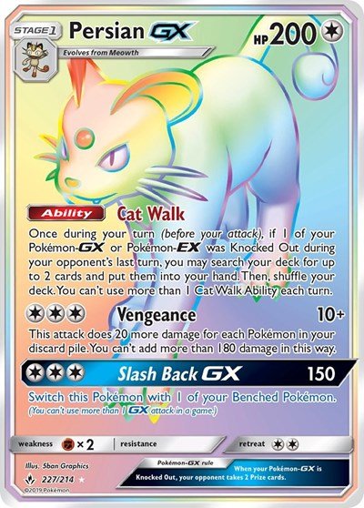 Persian GX (Secret) (SM - Unbroken Bonds) Near Mint Holofoil - Nick Nack's Full Frontal Attack
