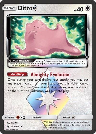 Ditto Prism Star (SM - Lost Thunder) Near Mint Holofoil - Nick Nack's Full Frontal Attack