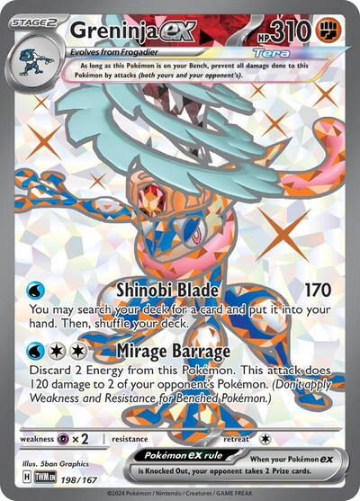 Greninja ex - 198 (SV06: Twilight Masquerade) Near Mint Holofoil