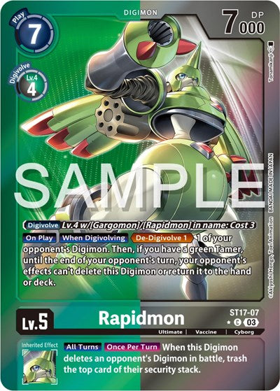 Rapidmon ST17-07 (Advanced Deck Set Double Typhoon Secret Pack) (Starter Deck 17: Double Typhoon Advanced Deck Set) Near Mint Foil