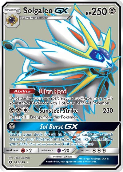 Solgaleo GX (Full Art) (SM Base Set) Near Mint Holofoil - Nick Nack's Full Frontal Attack