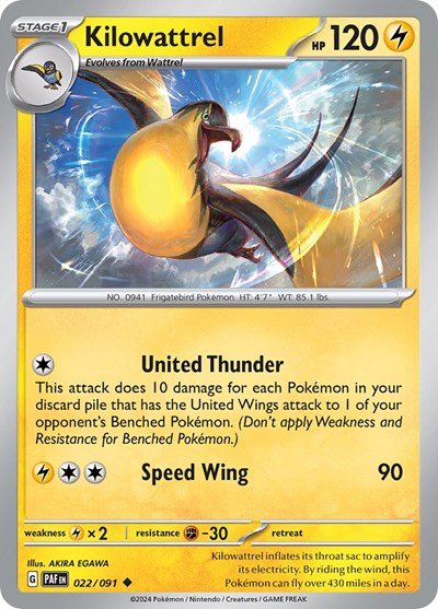 Kilowattrel (SV: Paldean Fates) Near Mint - Nick Nack's Full Frontal Attack