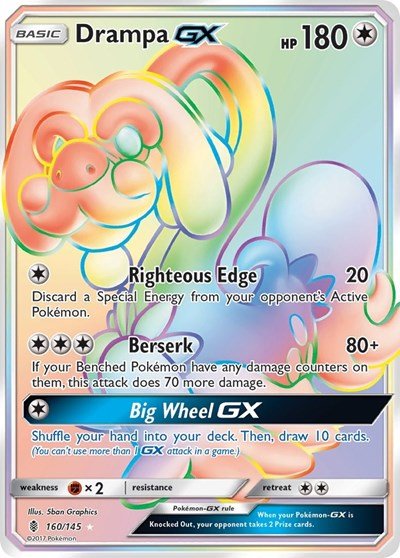 Drampa GX (Secret) (SM - Guardians Rising) Near Mint Holofoil - Nick Nack's Full Frontal Attack