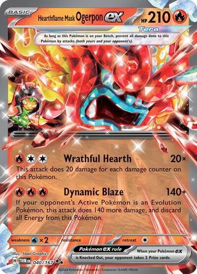Hearthflame Mask Ogerpon ex - 040 (SV06: Twilight Masquerade) Near Mint Holofoil