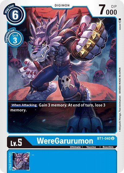 WereGarurumon BT1-040 (Release Special Booster) Near Mint - Nick Nack's Full Frontal Attack