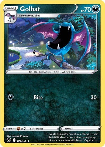 Golbat (SWSH12: Silver Tempest) Near Mint - Nick Nack's Full Frontal Attack