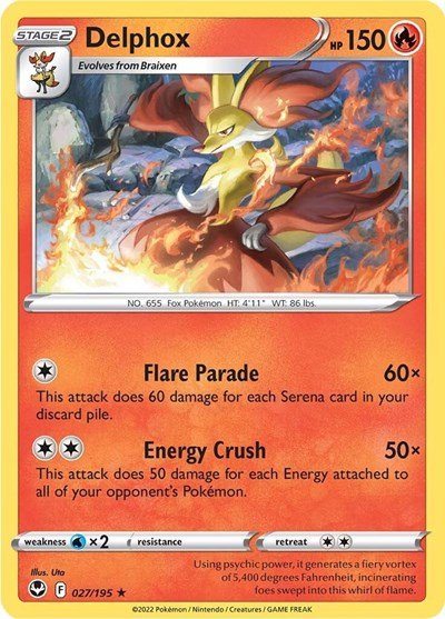 Delphox (SWSH12: Silver Tempest) Near Mint - Nick Nack's Full Frontal Attack