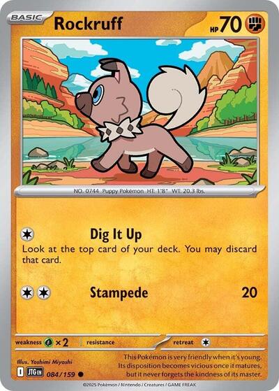Rockruff (SV09: Journey Together) Near Mint Reverse Holofoil - Nick Nack's Full Frontal Attack
