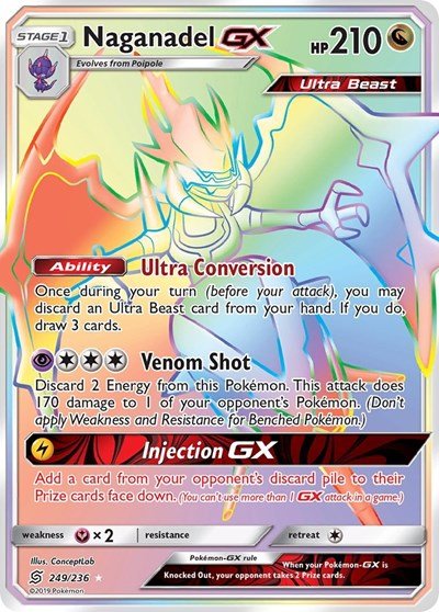Naganadel GX (Secret) (SM - Unified Minds) Near Mint Holofoil - Nick Nack's Full Frontal Attack