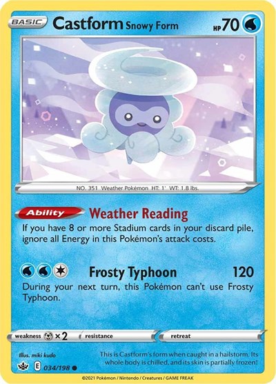 Castform Snowy Form (SWSH06: Chilling Reign) Near Mint