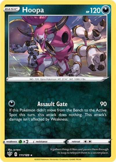 Hoopa (SWSH03: Darkness Ablaze) Near Mint Holofoil - Nick Nack's Full Frontal Attack