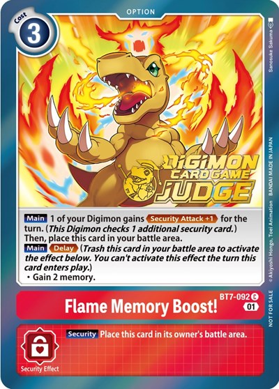 Flame Memory Boost! (Judge Pack 3) (The Next Adventure) Near Mint Foil