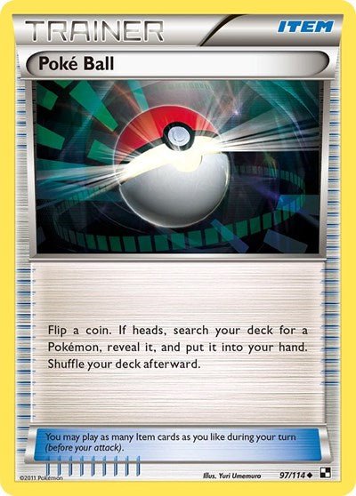 Poke Ball (Black and White) Light Play Reverse Holofoil - Nick Nack's Full Frontal Attack