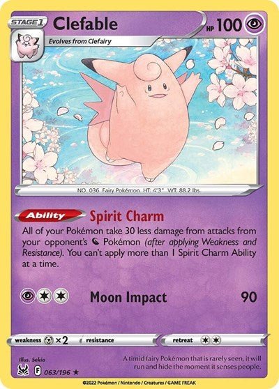 Clefable (SWSH11: Lost Origin) Near Mint - Nick Nack's Full Frontal Attack