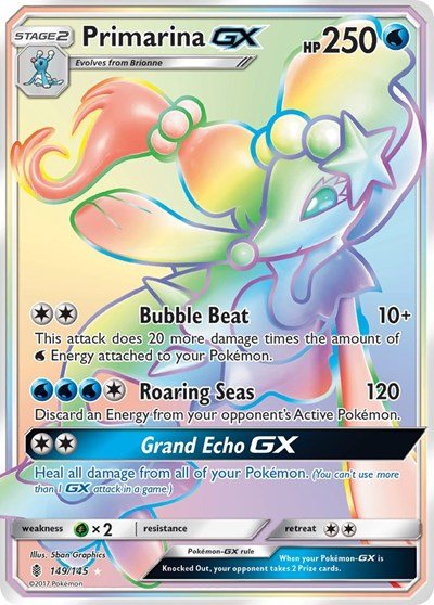 Primarina GX (Secret) (SM - Guardians Rising) Near Mint Holofoil - Nick Nack's Full Frontal Attack