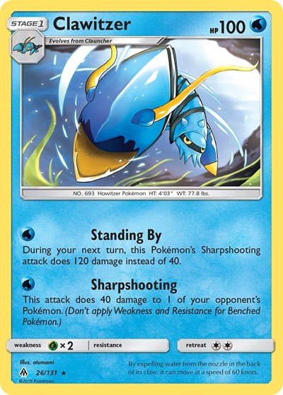 Clawitzer (SM - Forbidden Light) Medium Play - Nick Nack's Full Frontal Attack