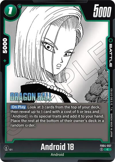 Android 18 (Manga Booster 02) Near Mint Holofoil - Nick Nack's Full Frontal Attack