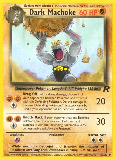 Dark Machoke (Team Rocket) Light Play 1st Edition