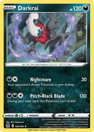 Darkrai (SWSH11: Lost Origin) Near Mint Reverse Holofoil - Nick Nack's Full Frontal Attack