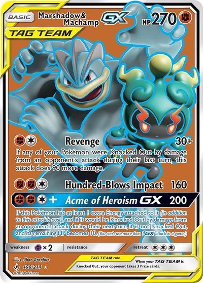 Marshadow & Machamp GX (198) (Full Art) (SM - Unbroken Bonds) Near Mint Holofoil - Nick Nack's Full Frontal Attack