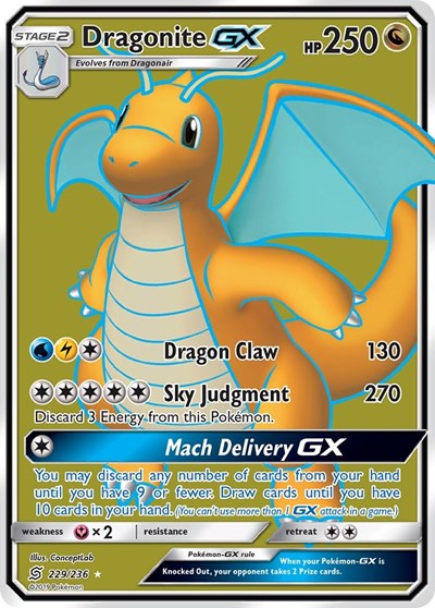 Dragonite GX (Full Art) (SM - Unified Minds) Near Mint Holofoil