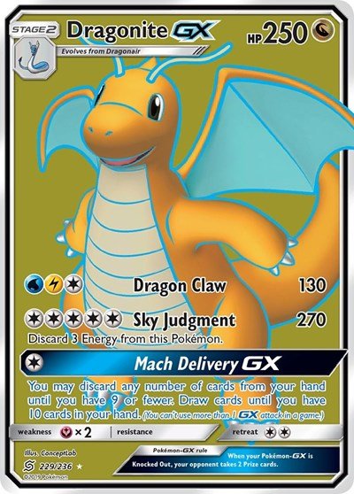 Dragonite GX (Full Art) (SM - Unified Minds) Near Mint Holofoil - Nick Nack's Full Frontal Attack
