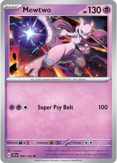 Mewtwo (SV07: Stellar Crown) Near Mint Reverse Holofoil - Nick Nack's Full Frontal Attack