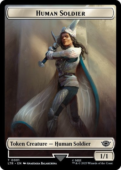 Human Soldier Token (0001) (Universes Beyond: The Lord of the Rings: Tales of Middle-earth) Near Mint - Nick Nack's Full Frontal Attack
