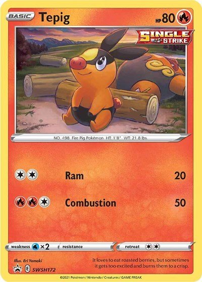 Tepig - SWSH172 (SWSH: Sword & Shield Promo Cards) Near Mint Holofoil - Nick Nack's Full Frontal Attack