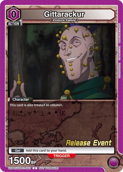 Gittarackur (Hunter x Hunter Release Event Cards) Near Mint - Nick Nack's Full Frontal Attack