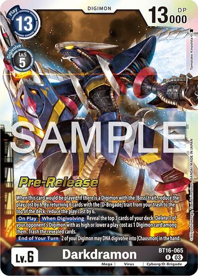 Darkdramon (Beginning Observer Pre-Release Cards) Near Mint Foil