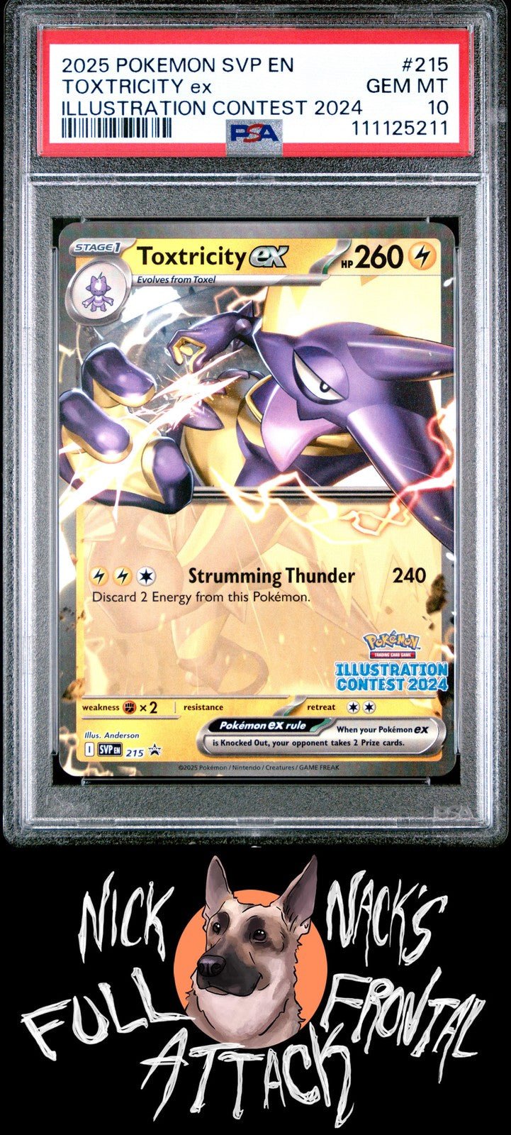 toxtricity ex pokemon card 2025 Pokemon SV Promo #215 Toxtricity Ex Illustration Contest 2024 PSA –  Nick Nack's Full Frontal Attack