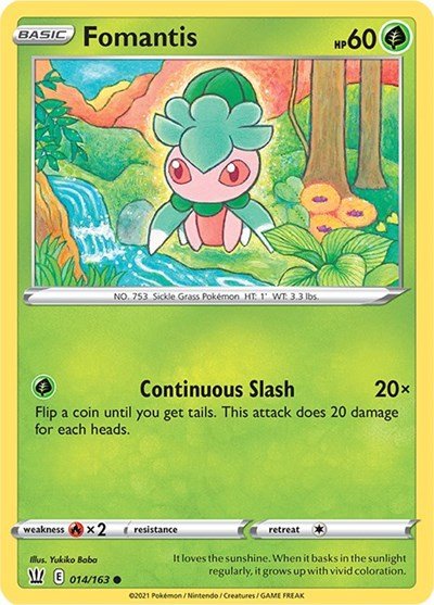 Fomantis (SWSH05: Battle Styles) Light Play - Nick Nack's Full Frontal Attack