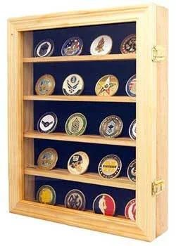 Lockable 30 Military Challenge Coin, Poker Chip, Sports Coin Display Case Cabinet, - Nick Nack's Full Frontal Attack