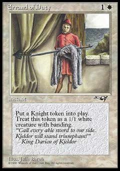 Errand of Duty (Page Holding Sword) (Alliances) Light Play - Nick Nack's Full Frontal Attack